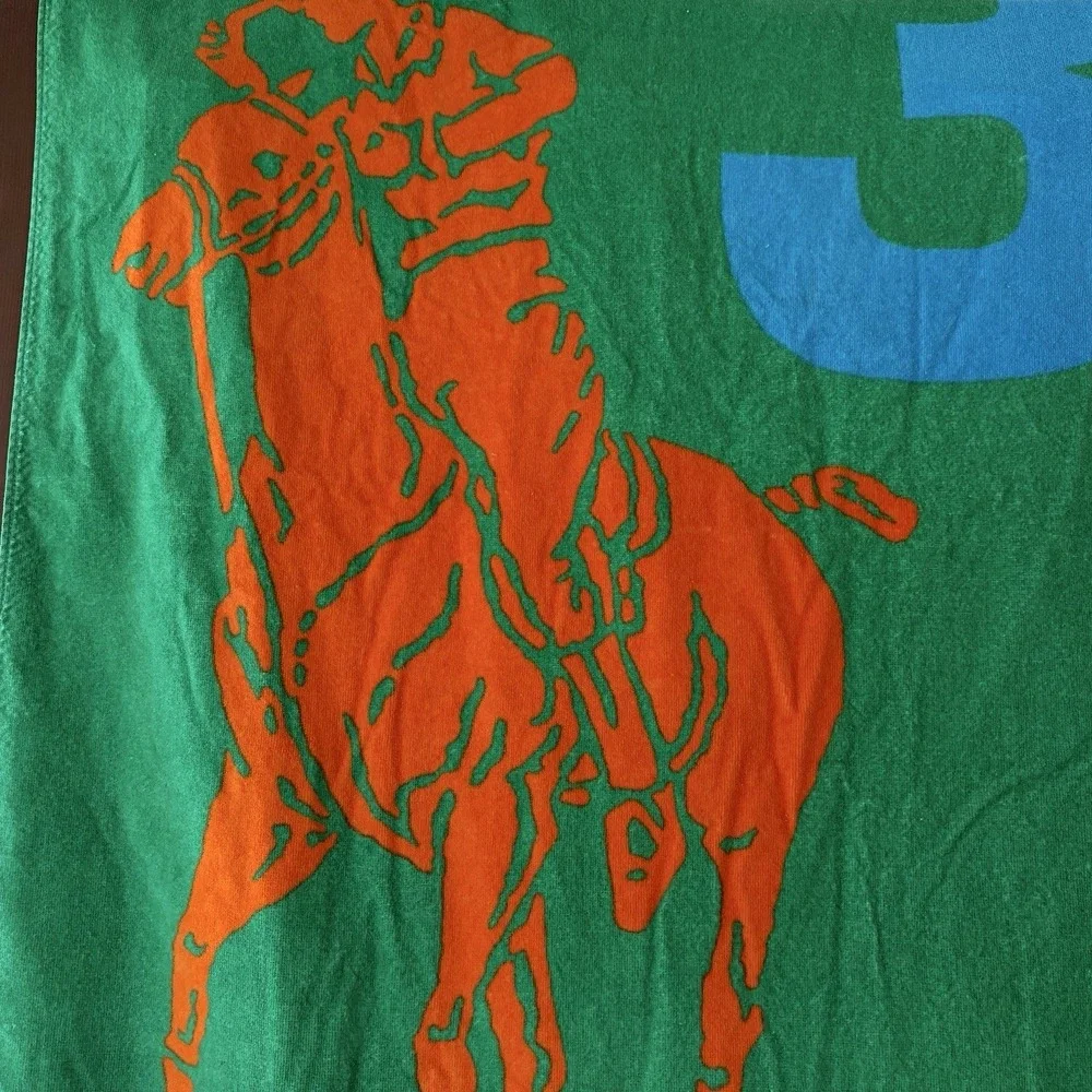 Polo Ralph Lauren Fragrances Beach Towel Big Pony #3 Green Orange 55